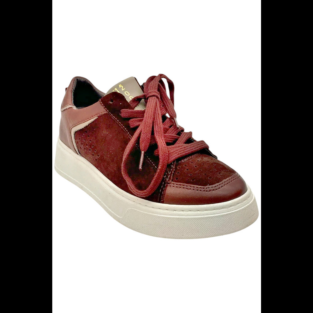 Miz Mooz Women's Leather Lace-Up Sneakers Tristin Merlot - Medium